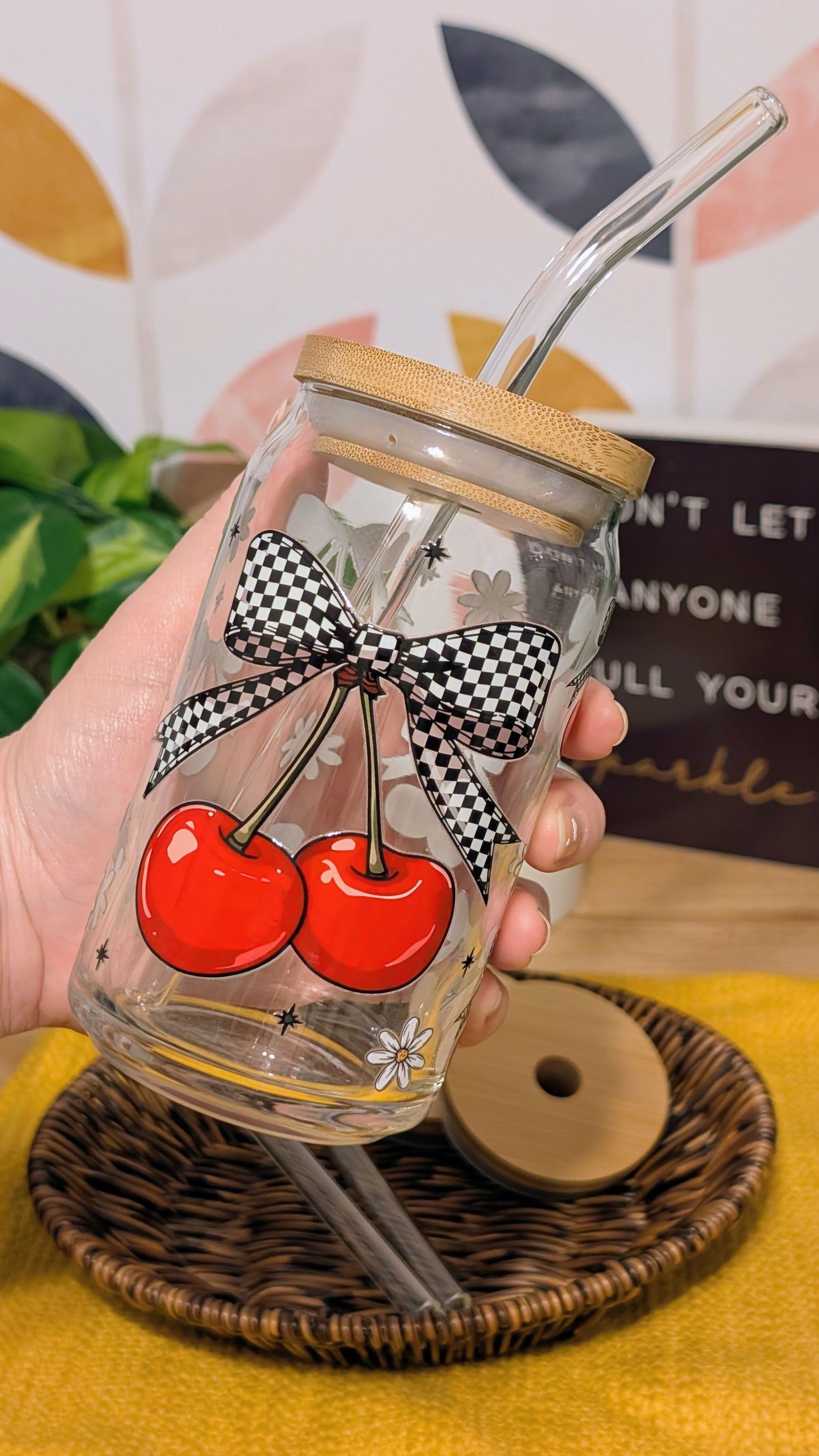 Checkered & Cherries 16oz Libbey