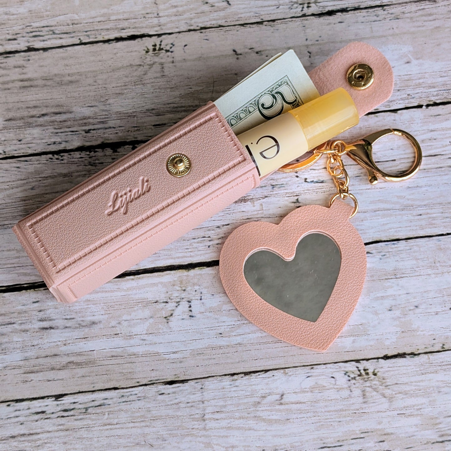 Cute Lip Balm Keychain in Pink