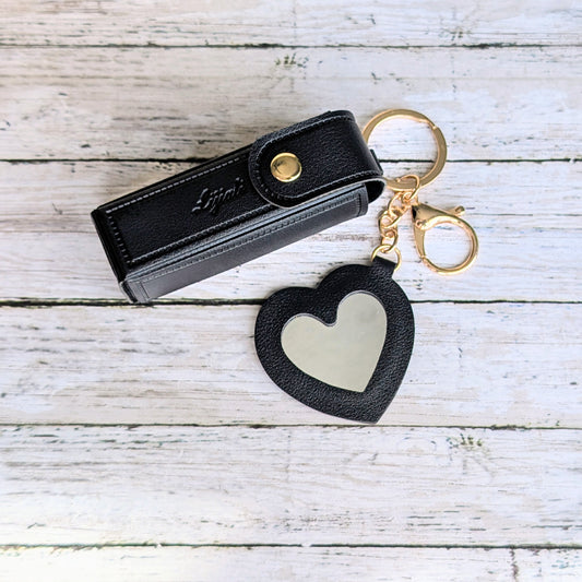 Cute Lip Balm Keychain in Black