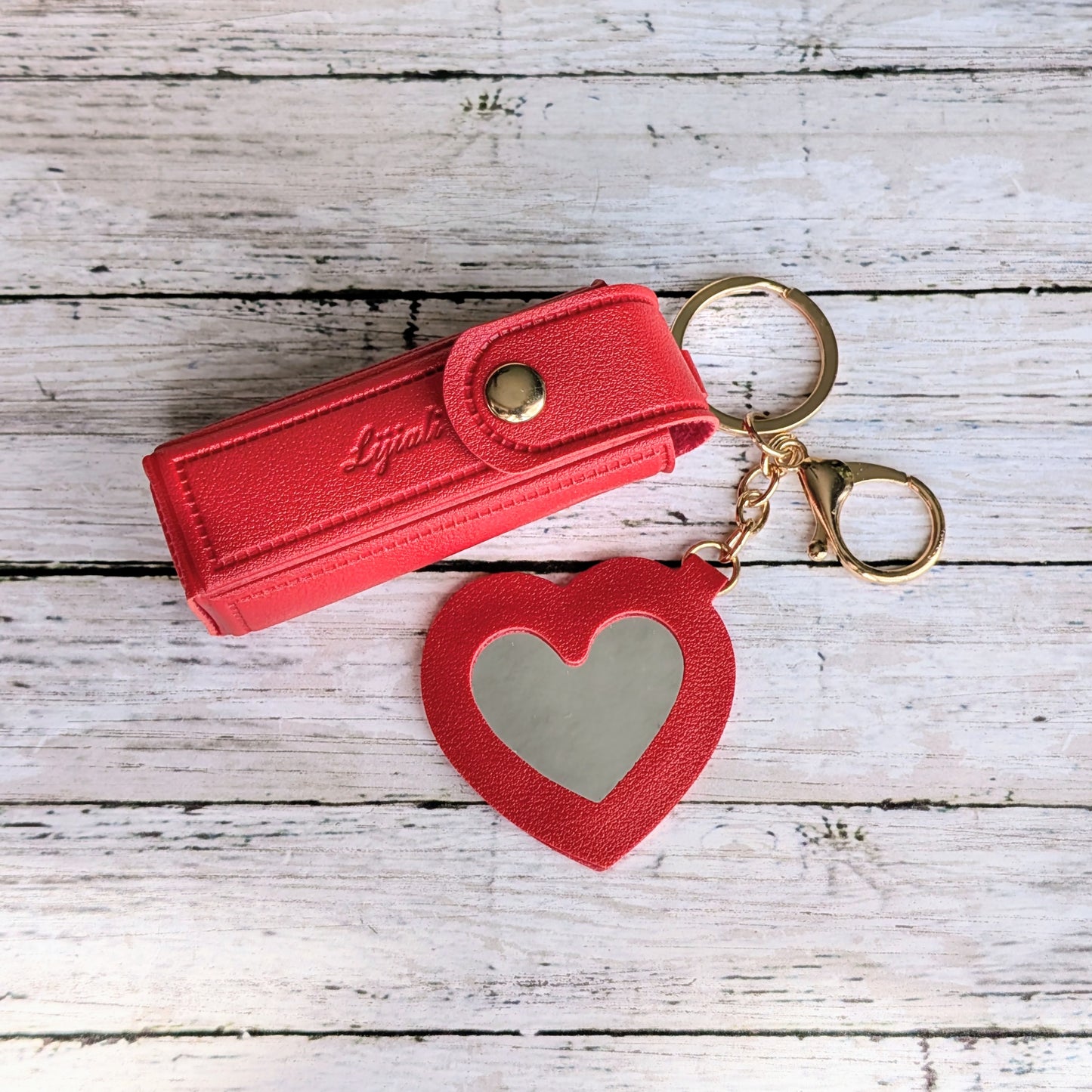 Cute Lip Balm Keychain in Red
