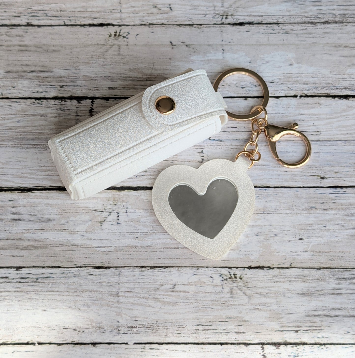 Cute Lip Balm Keychain in White
