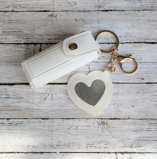 Cute Lip Balm Keychain in White