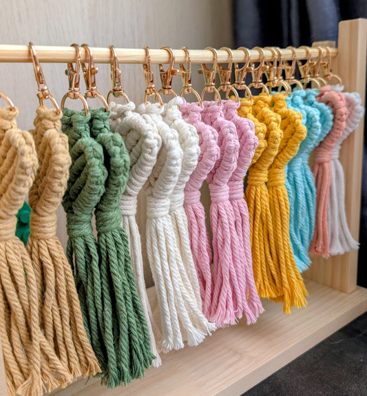 Sweetheart Macrame Heart Keychain