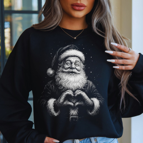 Halftone Santa Heart (Choose your Style)